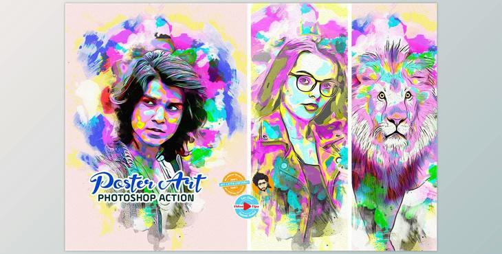 Poster Art Photoshop Actions CreativeMarket - 6770718