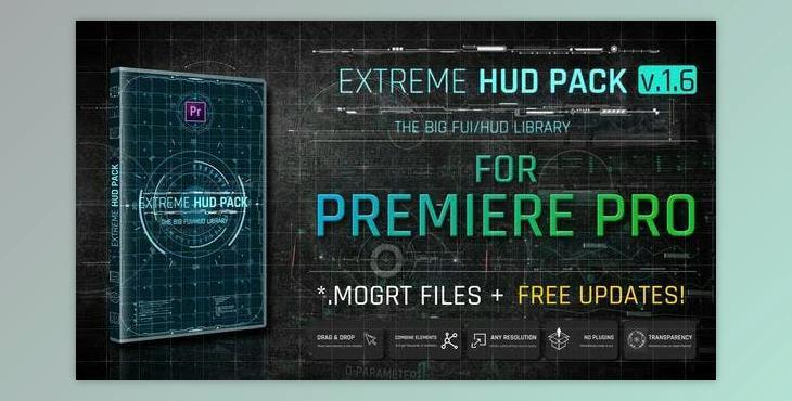 Extreme HUD Pack For Premiere Pro (Videohive 29077306) - PR Project