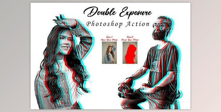 Double Exposure Photoshop Action CreativeMarket - 10282976